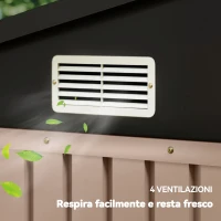 Outsunny Capanno da Giardino in Metallo 364 x 238 cm con 4 Prese d'Aria e Porte Doppie con Serratura, Marrone(m-6)