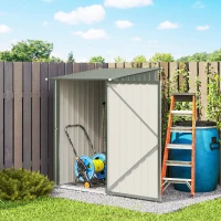 Outsunny Casetta da Giardino Porta Attrezzi in Acciaio Galvanizzato con Porta a Battente, 100x104x160 cm, Argento(m-9)