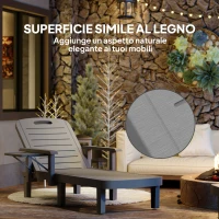 Outsunny Set 2 Sdraio da Giardino Regolabili con Tavolino e Braccioli, in Polipropilene, 79x158x88 cm, Grigio Scuro(m-7)