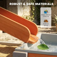 AIYAPLAY Stół do zabawy z piaskiem i wodą, drewniany stół wodny, stół do zabawy z wodą z wodnym kanałem, 2 pojemniki, piaskownica dla dzieci 3–8 lat, szary(m-6)