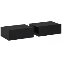 HOMCOM Set di 2 Comodini Sospesi Moderni con Cassetto in Legno, 40x30x15cm, Nero