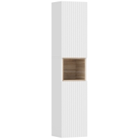 HOMCOM Mobile da Bagno a 2 Ante con Spazio Aperto e Ripiani Regolabili, in Legno, 30x24x140 cm, Bianco