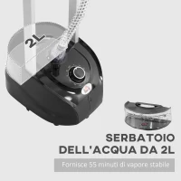 HOMCOM Stiratrice a Vapore Ferro da Stiro Verticale 1950W, 35x25x23cm, Bianco(m-5)