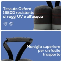 Outsunny Set 4 Pesi per Gazebo Riempibili con Sabbia fino a 12 kg, in Tessuto Oxford 168D, 20x10x43 cm, Nero e Grigio(m-7)