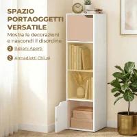 HOMCOM Libreria Moderna con 2 Armadietti e Ante a 4 Ripiani, 30x29x119 cm, Bianco(m-5)