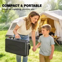 Outsunny 2-in-1 Portabil Grătar pe Gaz Propan, Grill și Aragaz, 7 kW, Negru(m-4)