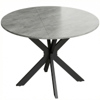 HOMCOM Mesa de comedor plegable para 2-6 personas, mesa redonda plegable con estructura de acero doble en X, tablero grueso, gris cemento