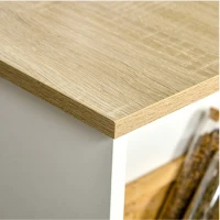 HOMCOM Mesa de Bar de Bistrô com 3 Prateleiras com Suporte Estilo Moderno para Cozinha e Sala de Jantar 112x57x106 cm Branco(m-10)