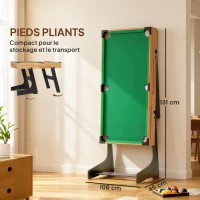 SPORTNOW Table multijeux 13 en 1 pliable, table de jeu baby-foot, billard, pour enfants et adultes 120 x 106 x 82 cm noyer clair(m-5)