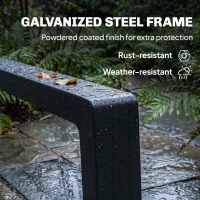 Outsunny Sun Loungers Set of 2 Retractable Footrest 5-Position Adjustable Steel Frame for Beach, Porch, Patio, Camping, Dark Grey(m-7)