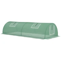 Outsunny Mini Estufa para Cultivo de Plantas com 4 Janelas Estrutura em Aço e Cobertura de PE Anti-UV 200x80x45 cm Verde(m-11)