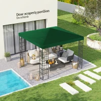 Outsunny Acoperiș pentru Foișor de Grădină 3x3 m din Material Textil Oxford 600D cu Orificii de Drenaj, Verde(m-2)
