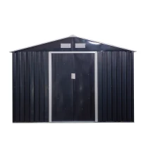 Outsunny Magazie de Depozitare de 11 x 9 din Metal pentru Unelte de Gradina cu Usi Glisante Duble si 4 Orificii de Aerisire(m-17)