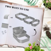 Outsunny Metalowe wysokie łóżko, 3-poziomowy skrzynka na kwiaty(m-7)