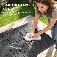 Outsunny Set Pranzo Esterni 7 Pezzi, Tavolo e Sedie in Alluminio per 6 Persone.(m-6)
