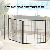 PawHut 2 Piece Dog Pen Expansion Pack for 80cm High Pet Playpen with 3 Stakes, for Small and Medium Dogs(m-3)