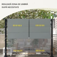 Outsunny Husă pentru Pergolă 3x3 m din Poliester cu Buzunare și Curele, 488x122 cm, Gri Cărbune(m-5)