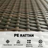 Outsunny 4 Piece Rattan Garden Furniture Sofa Set with Loveseat, Armchairs, Glass-Top Coffee Table and Cushions, Brown(m-5)