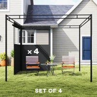 Outsunny 4 Pack Replacement Gazebo Curtains Privacy Panel for Most 3 x 3 m Gazebo, Outdoor Shelter Sidewalls, Dark Grey(m-4)