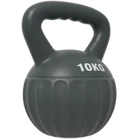 SPORTNOW Kettlebell for Strength Training Kettle Bell with Non-Slip Handle 10 kg Grey(m-1)