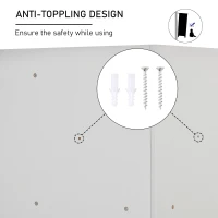 HOMCOM Regał do przechowywania dla dzieci, 3 szuflady filcowe, MDF, zabezpieczenie przed przewróceniem, Szary(m-7)