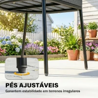 Outsunny Conjunto de 2 Cadeiras de Jardim em Vime Sintético com Almofadas Apoios de Braços e Estrutura de Aço 55x57x75 cm Cinzento Claro(m-7)