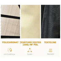 Outsunny Pavilion de grădină Hardtop 4.2 x 3.6 m, Draperii cu plasă împotriva insectelor, Structură din aluminiu, Maro+Crem(m-6)