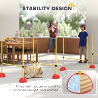Zestaw Agility dla psów PawHut, 4 elementy, treningowy(m-7)