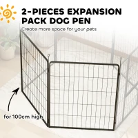 PawHut 2 Piece Dog Pen Expansion Pack for 100cm High Pet Playpen with 3 Stakes, for Small Medium Large Dogs(m-4)