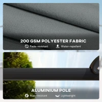 Outsunny 2.4 x 2.4m Cantilever Parasol with Umbrella Weights, UPF50+ Offset Outdoor Umbrella w/ Easy Tilt Adjustment, Dark Grey(m-6)