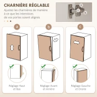HOMCOM Meuble micro onde, buffet cuisine avec placard tiroir étagère supérieur, 60 x 40 x 131 cm chêne et blanc(m-5)
