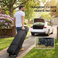 Outsunny Pavilion Pliabil 3,6x3,6m cu Pereți, Înălțime Reglabilă și Protecție UPF50+, Geantă cu Roți, Gri(m-4)