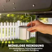 Outsunny Gasgrill 5 KW 2 Brenner BBQ Grillwagen Edelstahl inkl Seitentisch Unterkorb Frontabdeckung Thermometer Emaille-Grillrost(m-9)