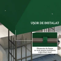 Outsunny Acoperiș pentru Foișor de Grădină 3x3 m din Material Textil Oxford 600D cu Orificii de Drenaj, Verde(m-5)