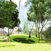 AIYAPLAY 100cm Diameter Nest Swing Seat for Kids with Height Adjustable Hanging Ropes for Outdoor, Playground, Garden, Green(m-8)