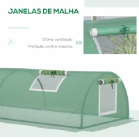 Outsunny Mini Estufa para Cultivo de Plantas com 4 Janelas Estrutura em Aço e Cobertura de PE Anti-UV 200x80x45 cm Verde(m-5)