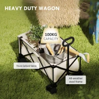 Outsunny Wózek ogrodowy 100 kg, składany, transportowy, Bollerwagen(m-4)