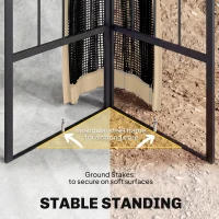 Outsunny 3 x 3 m Outdoor Garden Gazebo with Post Shelves, UPF50+ Double Roof Patio Permanent Pavilion, Brown(m-7)