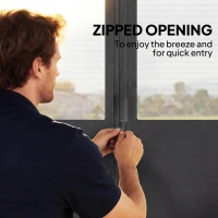 Outsunny 4 Pack Replacement Gazebo Curtains Privacy Panel for Most 3 x 3 m Gazebo, Outdoor Shelter Sidewalls, Dark Grey(m-6)