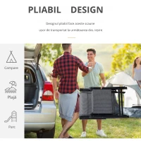 Outsunny Scaun Rabatabil de Gradina Zero Gravity Set 2 Piese cu Spatar Reglabil in 9 Pozitii si Perne, 65x70x111cm, Gri(m-4)