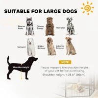 PawHut 2 Piece Dog Pen Expansion Pack for 100cm High Pet Playpen with 3 Stakes, for Small Medium Large Dogs(m-6)