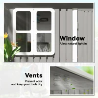 Outsunny 8.5 x 6ft Storage Shed Galvanised Steel Garden Shed, Metal Shed with Foundation Kit, Window, Lockable Wide Doors and Air Vents for Outdoor Patio, Light Grey(m-6)