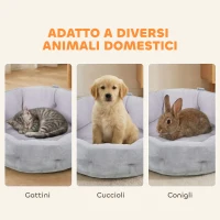 PawHut Lettino per Gatti e Cani di Piccola Taglia Reversibile da Interno, Grigio Chiaro(m-7)