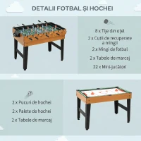 HOMCOM Masă Multifuncțională 4 în 1 cu Fotbal de Masă, Biliard, Tenis de Masă și Hochei, 107x61x84.5cm(m-10)