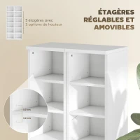 HOMCOM Lot de 2 étagères colonnes armoire de rangement CD-DVD 12 compartiments 21 x 22,5 x 88,5 cm capacité 204 CD blanc(m-6)