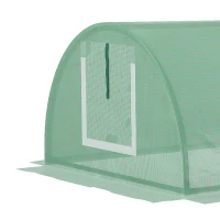 Outsunny Mini Estufa para Cultivo de Plantas com 4 Janelas Estrutura em Aço e Cobertura de PE Anti-UV 200x80x45 cm Verde(m-9)