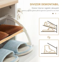 Homcom Dulap Pantofi Alb 70×23,5×122 cm – Sertare & Rafturi Reglabile(m-5)