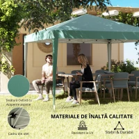 Outsunny Foisor Schelet in Otel Pliabil Invelis in Tesatura Oxford Verde 3x3m(m-7)