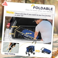 PawHut Wózek dla psa i kota, składany, do 10 kg, granatowy(m-6)