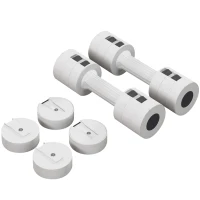 2 x 2,5 kg hantle, regulowana waga, plastikowa obudowa, białe(m-1)